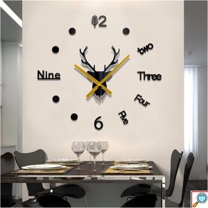 Ρολόι Τοίχου Αυτοκόλλητο 3D DIY 60-110cm Χρυσό