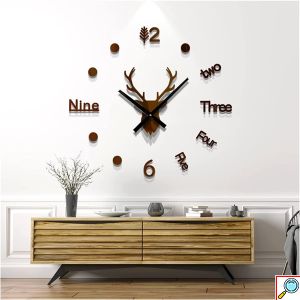 Ρολόι Τοίχου Αυτοκόλλητο 3D DIY 60-110cm Χρυσό