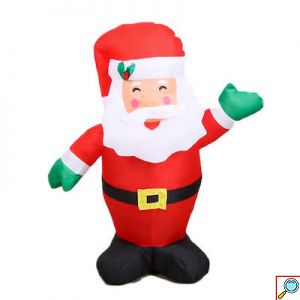Φουσκωτός Άγιος Βασίλης Χαμογελαστός με LED Φως 90cm - Χριστουγγενιάτικο Διακοσμητικό 
