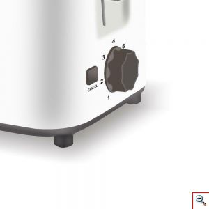 Φρυγανιέρα 2 Θέσεων 700W με 7 Επίπεδα Ψησίματος Λευκή Hoomei HM-5935