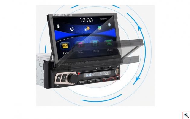 Ηχοσύστημα Multimedia Αυτοκινήτου Bluetooth 1 DIN με TFT Οθόνη Αφής 7in MP4, MP3, USB, SD, AUX, MIC, TV, Camera in & Subwoofer Out