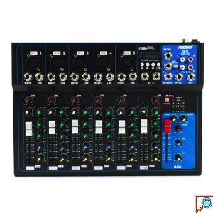 Αναλογική Κονσόλα Μιξαρίσματος για DJ 7 Καναλιών, 5 εισόδους XLR & USB Andowl Μαύρο