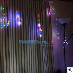 LED Χριστουγεννιάτικα RGB Πολύχρωμα Φωτάκια - Κουρτίνα Σύρμα με Αστέρια 3μ - LED Cooper Wire Star Moonlight