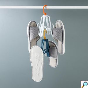 Σετ 3 Κρεμάστρες Εξοικονόμησης Χώρου - Παπουτσοθήκη 4 Θέσεων για Παπούτσια & Κάλτσες Πλαστικό 