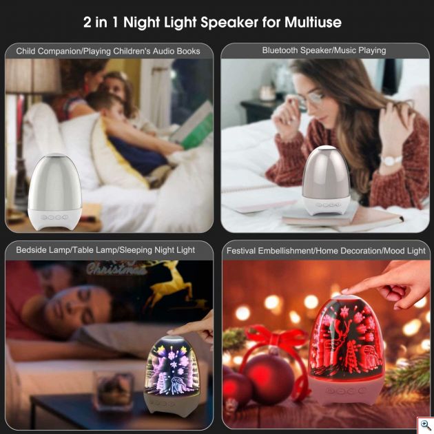 LED Χριστουγεννιάτικο Φωτιστικό Touch - Bluetooth Ηχείο USB/SD Multimedia Speaker 