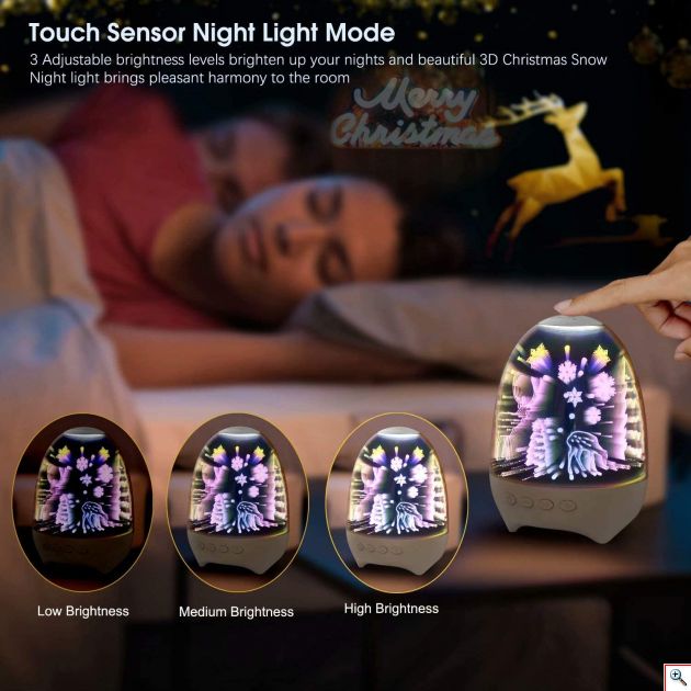 LED Χριστουγεννιάτικο Φωτιστικό Touch - Bluetooth Ηχείο USB/SD Multimedia Speaker 
