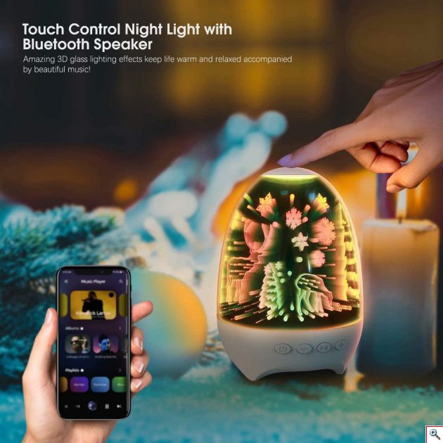LED Χριστουγεννιάτικο Φωτιστικό Touch - Bluetooth Ηχείο USB/SD Multimedia Speaker 