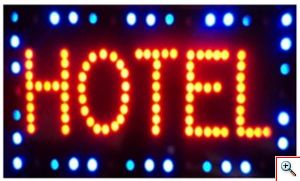 RETRO Φωτιζόμενη Διαφημιστική LED Πινακιδα με Εφέ Κίνησης 48x25cm HOTEL