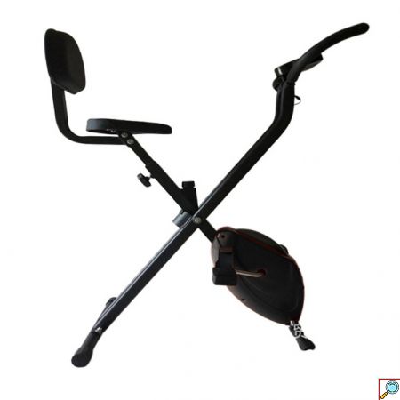 SimplyBike Έξυπνο Αναδιπλούμενο Στατικό Ποδήλατο Γυμναστικής Μηχανικό Λειτουργεί Χωρίς Ρεύμα με Κάθισμα, Ρυθμιζόμενη Αντίσταση & Οθόνη LCD Ενδείξεων