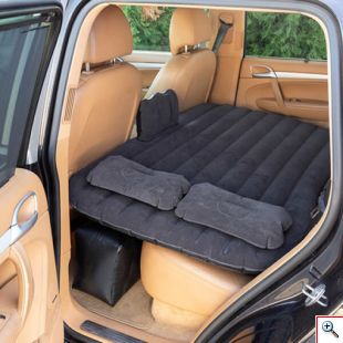 Φουσκωτό Στρώμα Αυτοκινήτου με Τρόμπα 12V & Κιτ Επισκευής για το Πίσω Κάθισμα - Κρεβάτι Οχήματος Ταξιδιού Μαύρο 