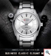 Ανδρικό Ρολόι CURREN M8072 Silver & White
