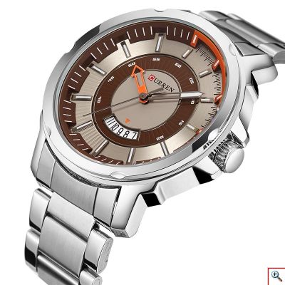 Ανδρικό Ρολόι CURREN M8229 Silver & Brown