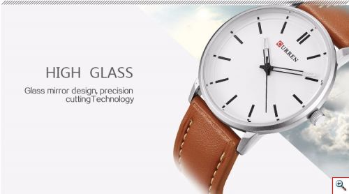Ιδιαίτερο Ανδρικό Ρολόι Curren M8233 Brown & White