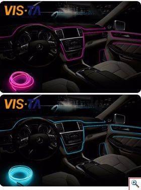5m Slim Διακοσμητική Ταινία Neon LED Εσωτερικός Φωτισμός Αυτοκινήτου 12V σε Διάφορα Χρώματα