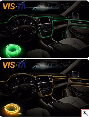 5m Slim Διακοσμητική Ταινία Neon LED Εσωτερικός Φωτισμός Αυτοκινήτου 12V σε Διάφορα Χρώματα