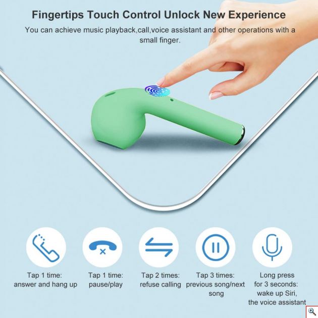Ασύρματα Ακουστικά - inPods 12 Bluetooth Earphone With Charging Box - Πράσινα Macaron