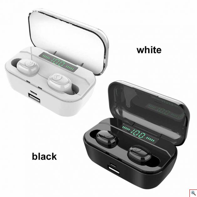 Μίνι Ασύρματα Bluetooth Ακουστικά με Θήκη Φόρτισης & LED Οθόνη - Handsfree Wireless Stereo Earphone