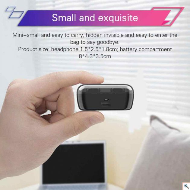 Μίνι Ασύρματα Bluetooth Ακουστικά με Θήκη Φόρτισης & LED Οθόνη - Handsfree Wireless Stereo Earphone