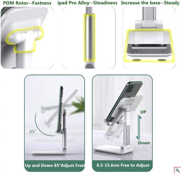Αναδιπλούμενη Βάση Κινητού Τηλεφώνου - Tablet - Folding Desktop Phone Stand 