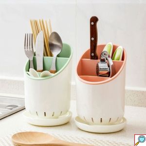 Βάση Στράγγισης για Μαχαιροπίρουνα με 3 Θέσεις Οργάνωσης - Κουζίνας Πλαστική