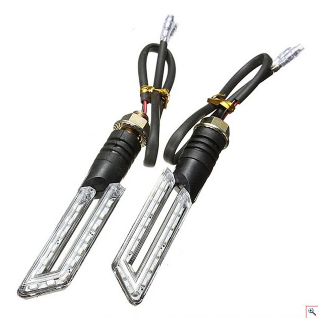 Φλας Μοτοσυκλέτας με 15 smd LED Κίτρινα Σετ 2 τμχ 