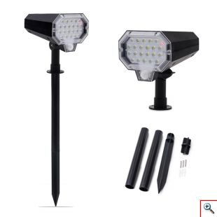 Αδιάβροχο Ηλιακό Φωτιστικό Δρόμου με 22 LED και Ενσωματωμένο Ηλιακό Συλλέκτη, Αυτόματης Περιστροφής Solar Panel Εξωτερικού Χώρου & Ανιχνευτή Κίνησης