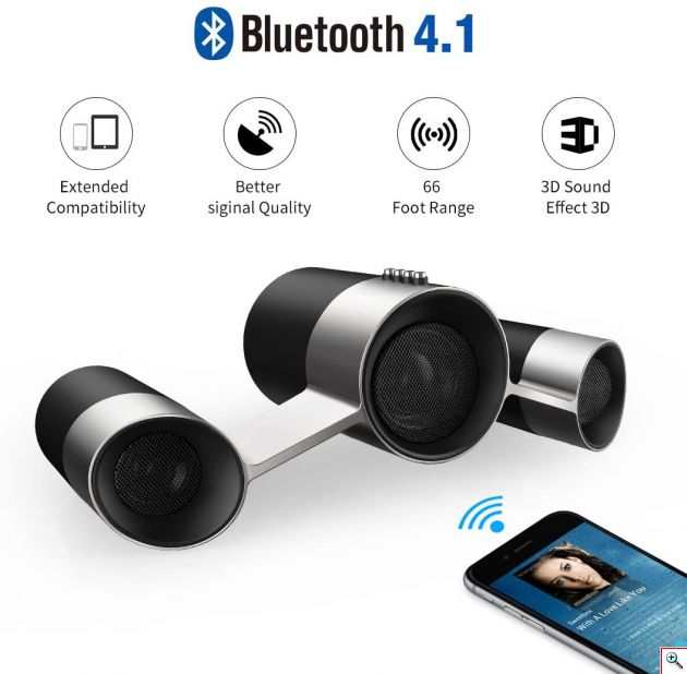 Ασύρματο Bluetooth Ηχείο Πολυμέσων - 3D Στερεοφωνικός Ηχος - Bluedio Powerful Sound US