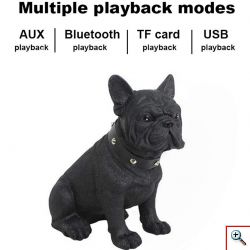 Μικρό Επαναφορτιζόμενο Ηχείο Bluetooth & TWS - Σκύλος BullDog Digital Speaker CH-M212