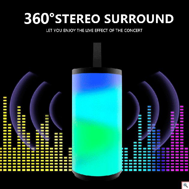 Φορητό Ασύρματο Ηχείο Bluetooth με LED Φωτισμό & FM Ραδιόφωνο - Portable Wireless Speaker