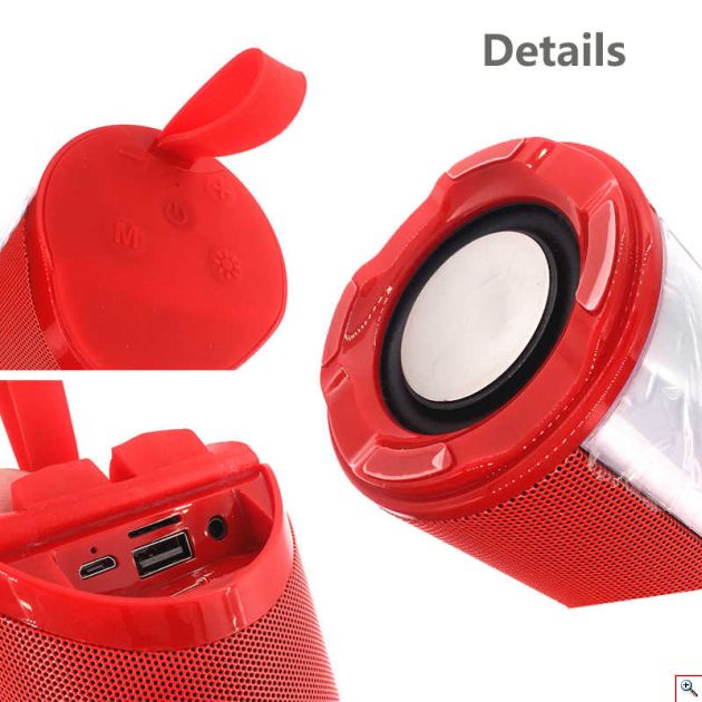Φορητό Ασύρματο Ηχείο Bluetooth με LED Φωτισμό & FM Ραδιόφωνο - Portable Wireless Speaker