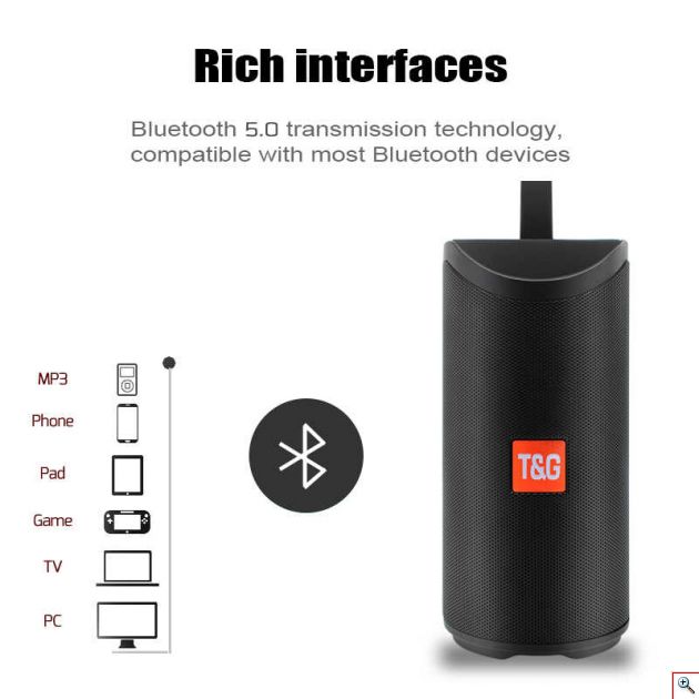 Φορητό Ασύρματο Ηχείο Bluetooth με LED Φωτισμό & FM Ραδιόφωνο - Portable Wireless Speaker