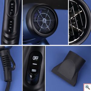 Kemei® Επαγγελματικό Σεσουάρ - Πιστολάκι Μαλλιών 2 σε 1 3800W Ρυθμιζόμενης Ροής Αέρα με Φυσούνα & Λειτουργία Ζεστού και Κρύου Αέρα - Professional Hair Dryer ΚΜ-9824