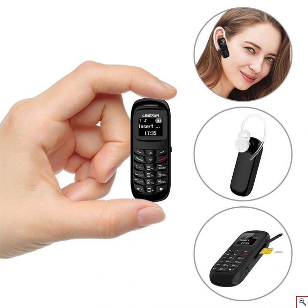 Ultra Mini Κινητό Τηλέφωνο SIM & Bluetooth Ακουστικό Handsfree με Αλλαγή της Φωνής - Mini CellPhone