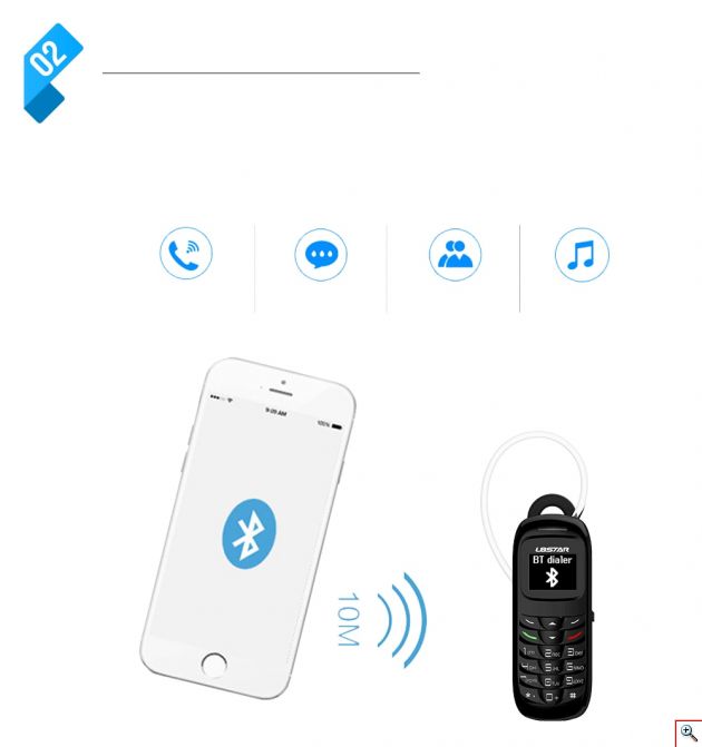 Ultra Mini Κινητό Τηλέφωνο SIM & Bluetooth Ακουστικό Handsfree με Αλλαγή της Φωνής - Mini CellPhone