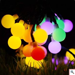 Ηλιακά Χριστουγεννιάτικα Λαμπάκια RGB Πολύχρωμου Παστέλ Φωτισμού - Φωτάκια 100 LED με Φωτοκύτταρο & Φωτοβολταϊκό Πάνελ 6m
