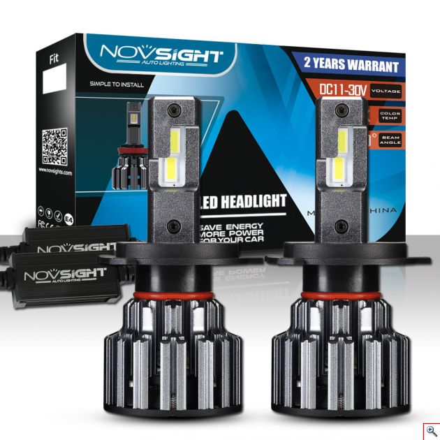 LED Φώτα Αυτοκινήτου NovSight H4 6500K 360ᵒ 12000LM (2x6000) 70W (2x35W) CAN BUS με Ballast 11-30V