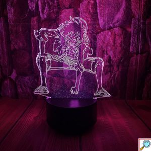 LED 3D Τρισδιάστατο Φωτιστικό - Illusion Led One Piece Monkey D. Luffy