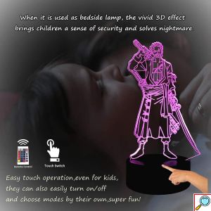 LED 3D Τρισδιάστατο Φωτιστικό Illusion Led Wekity Roronoa Zoro
