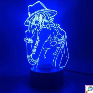 LED 3D Τρισδιάστατο Φωτιστικό Illusion Led One Piece Luffy