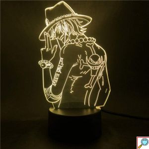 LED 3D Τρισδιάστατο Φωτιστικό Illusion Led One Piece Luffy