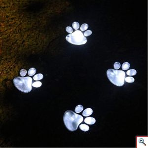 LED Ηλιακές Επαναφορτιζόμενες Αδιάβροχες Πατούσες - Φωτιστικό σετ 4 Τεμαχίων - LED Solar Paw Light