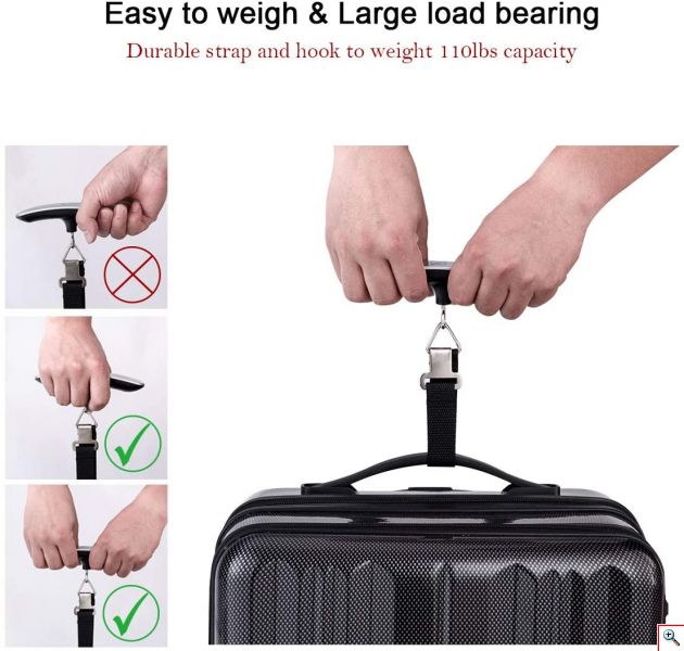 Mini Φορητή Ψηφιακή Ζυγαριά Αποσκευών Χεριού 50Kg με Ιμάντα - Digital Luggage Scale 