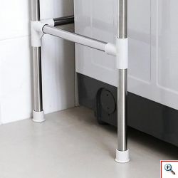 Μεταλλική Ραφιέρα Πλυντηρίου Μπάνιου 2 Επιπέδων 150x65x25cm - Washing Maching Storage Rack