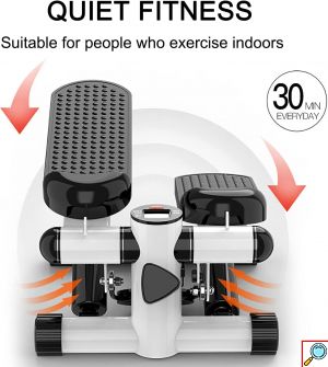 Ελλειπτικό Stepper Treadmill με Λάστιχα Αντίστασης για Εκγύμναση Όλου του Σώματος, LCD Οθόνη & Ρύθμιση ύψους - Elliptical Treadmill Stair Stepper 