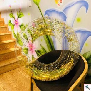 Φουσκωτό Σωσίβιο Χρυσό με Glitter 100cm - Inflatable Float