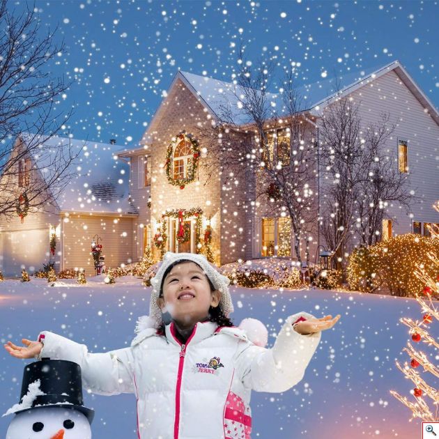 SnowFall Αδιάβροχος Νυχτερινός Χριστουγεννιάτικος Φωτισμός Super-Wide- Προτζέκτορας Χιονόπτωσης / Χιονιού - Christmas Night RGB or White LED Light