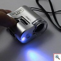 Μίνι Φωτιζόμενο Μικροσκόπιο 60x με Υπεριώδες Φωτισμό για Ελεγχο Χαρτονομισμάτων 9592