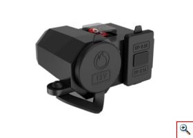 Αδιάβροχος Φορτιστής με 2x USB, Αναπτήρα 12V & Βολτόμετρο Μηχανής/Μοτοσυκλέτας