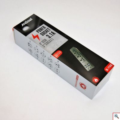 Andowl Πολύμπριζο 3.1A με 3 Θέσεις Σούκο και 4 USB B-T08
