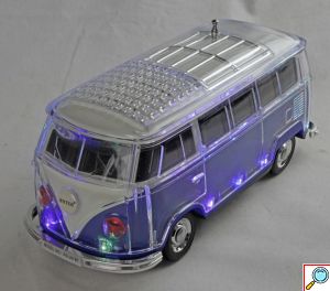 Ηχείο Bluetooth USB/SD Mini Bus με Ραδιόφωνο και Led Φώτα Μαύρο 